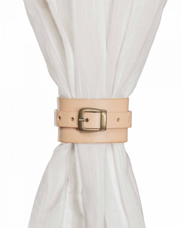 (2)  SUJETA CORTINA de cuero.  Ideal para cortinas y toallas. Fácil ajuste, sencillo y elegante. - Imagen 5