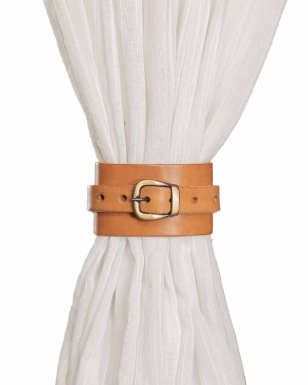 (2)  SUJETA CORTINA de cuero.  Ideal para cortinas y toallas. Fácil ajuste, sencillo y elegante. - Imagen 4