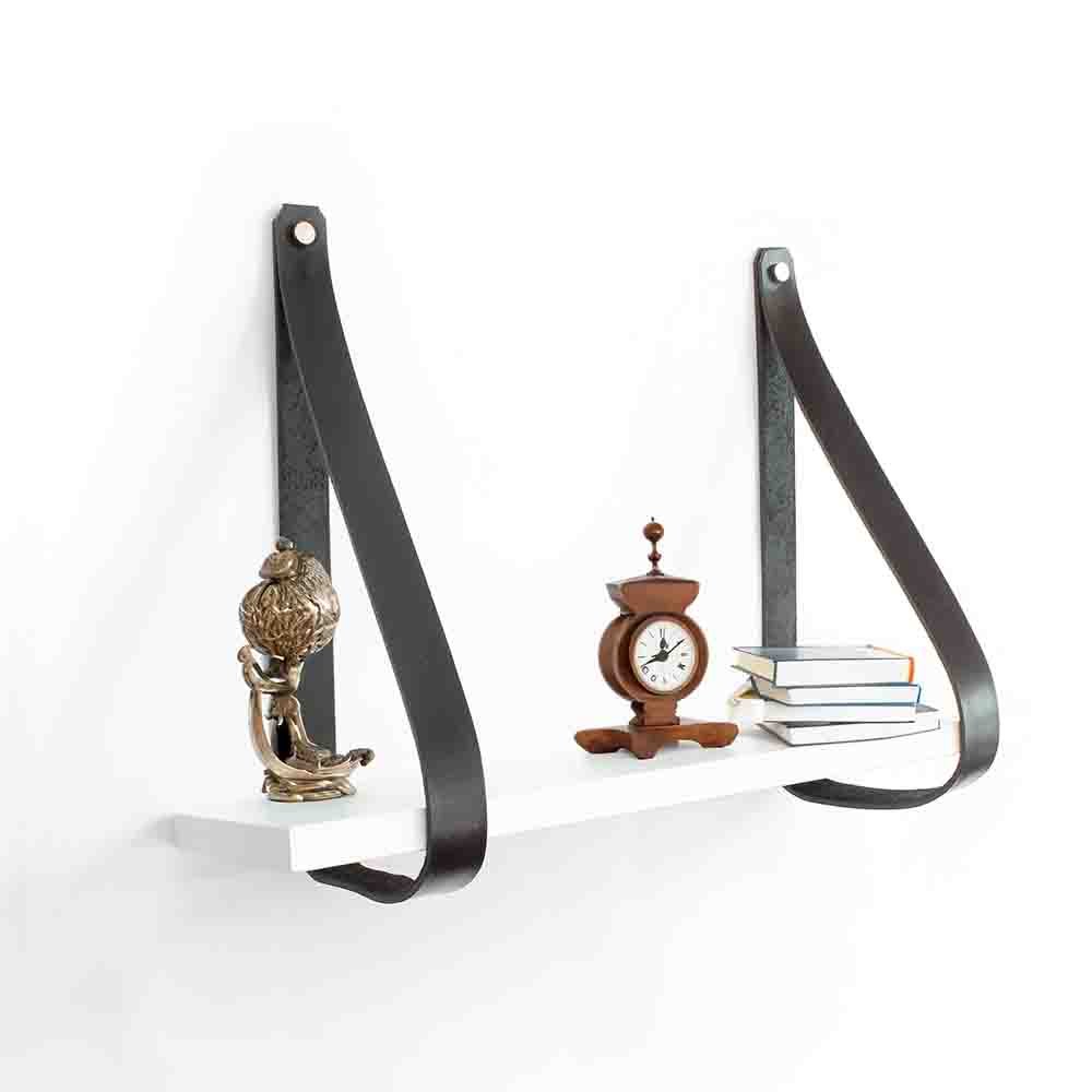 Soporte Correas de Cuero para Estantería. Tiras de Piel Argentina para sujetar sobre Pared. - Imagen 9