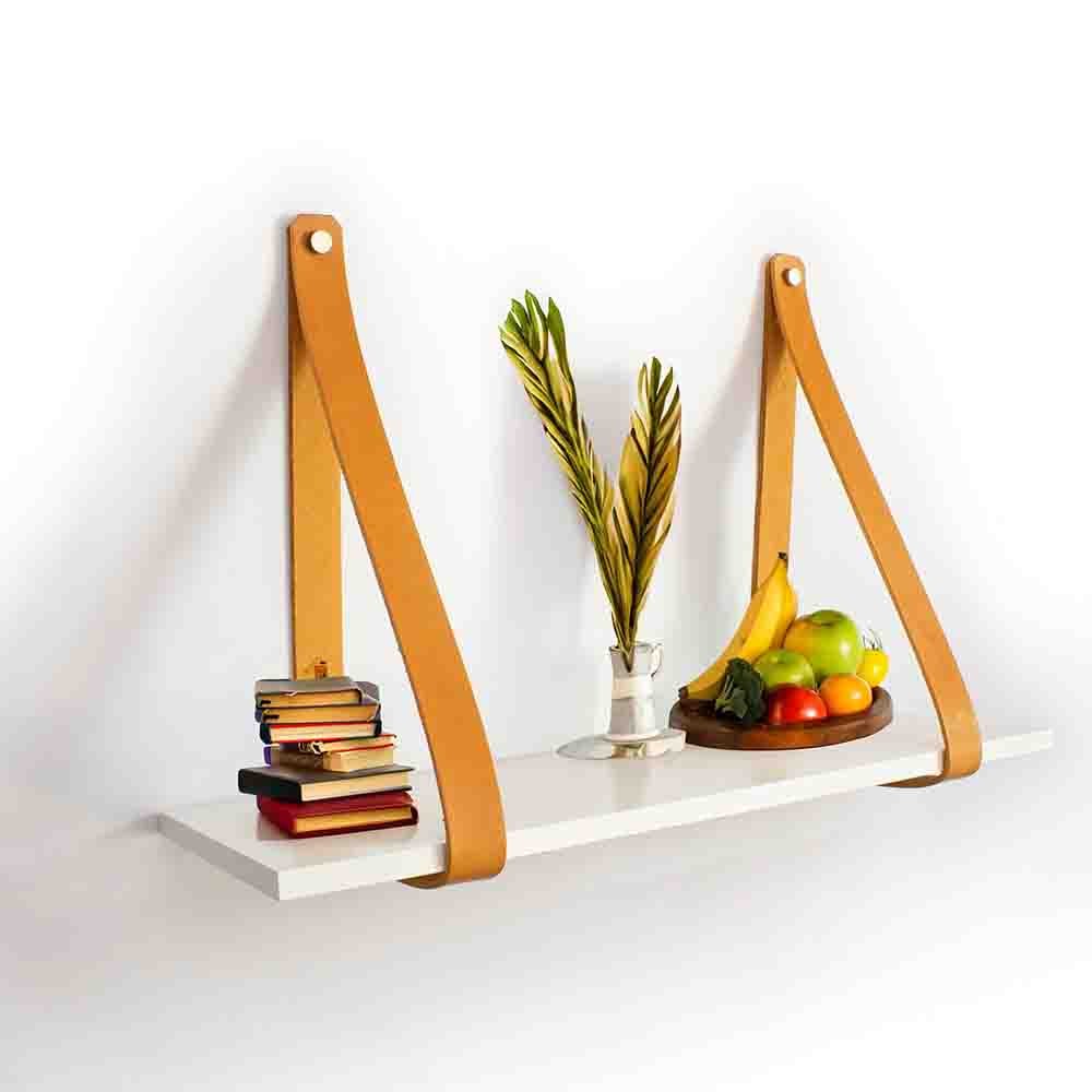 Soporte Correas de Cuero para Estantería. Tiras de Piel Argentina para sujetar sobre Pared. - Imagen 2